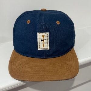 Nike Navy and Tan Men's Golf Hat